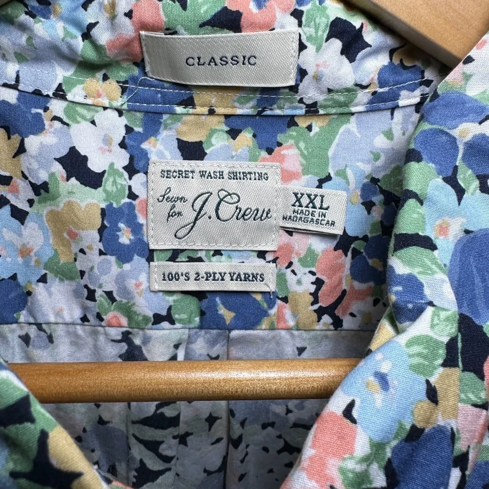 JCREW - Men’s Floral Short Sleeve Button Down, Size 2XL